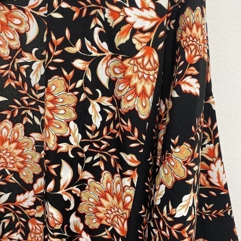 RUBY Rd Floral Print Fringe Kimono Cardigan Small Open Front Swim π - Picture 3 of 6